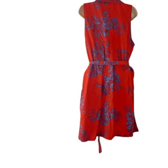 Signature by Robbie Bee Womens Belted Mini Dress Red Tropical Floral XL New - Picture 6 of 6